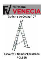 Escalera de 3 tramos 9 peldaños,